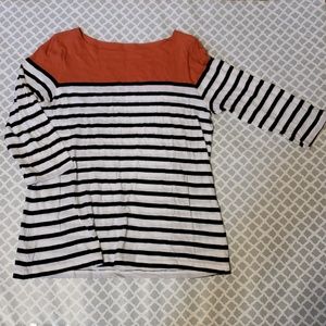 Loft 3/4 striped top